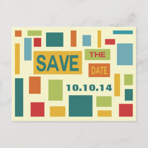 Faire-part Carte Postale Pop Art Abstrait Enregistrer La Date