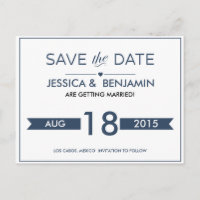 Carte postale pour annoncer la date de mariage ave