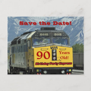 Faire-part Carte postale pour la fête du 90e anniversaire Mot