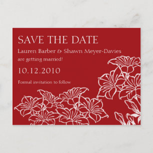 Faire-part Carte postale Ruby Floral Outlines pour annoncer v