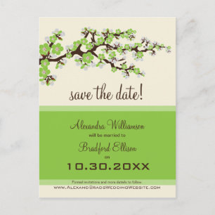 Faire-part Carte postale "Sauver la date" Fleur de cerisier (