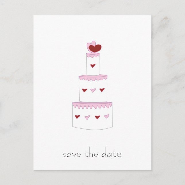 Faire-part Carte postale "Save the Date" pour gâteau de maria (Devant)