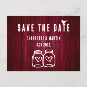 Faire-part Carte postale 'Save The Date' pour mariage rustiqu