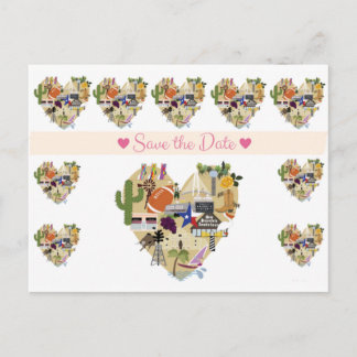 Faire-part Carte postale Texas Enregistrez la date
