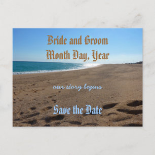 Faire-part Carte postale thème plage 'Sauver la date'