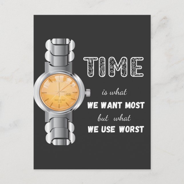 Faire-part Carte Postale Time Inspiration Quote (Devant)