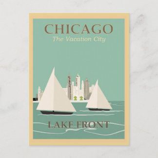 Faire-part Carte postale vintage Chicago
