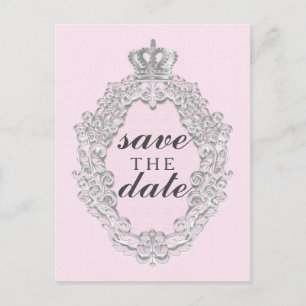 Faire-part Carte postale vintage conte de fées rose princesse