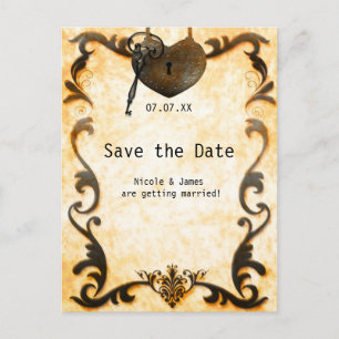 Faire-part Carte postale vintage de sauvegarde de date avec s
