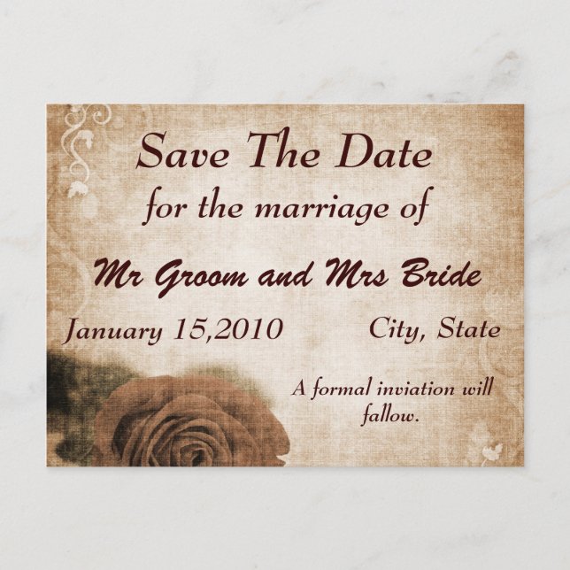 Faire-part Carte postale vintage Sauver la journée (Devant)