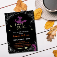Carton d'invitation à une fête prénatale Hocus Poc