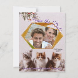 Faire-part Célébrations d'hiver dans la neige, avec Kittens