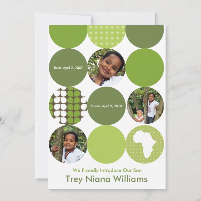 Faire-part Cercles verts de jardin (Devant)