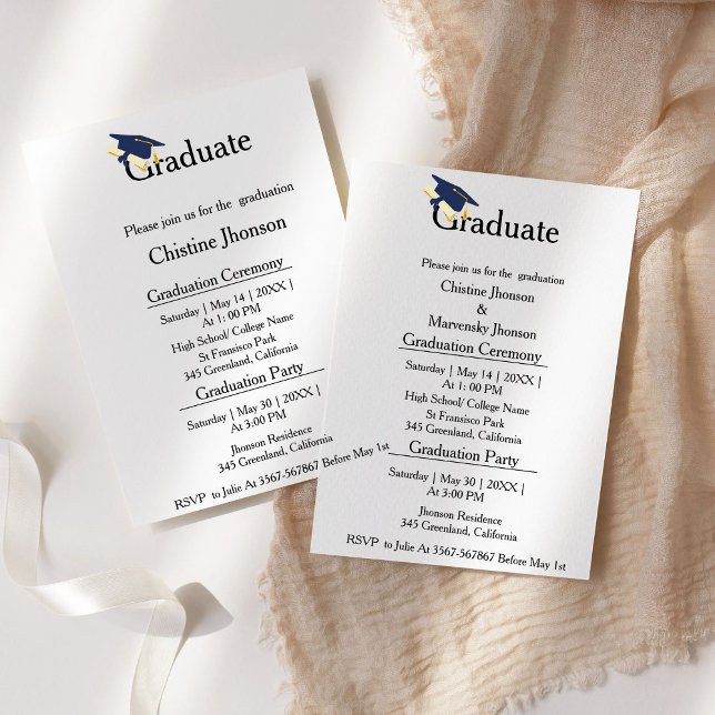 Faire-part Cérémonie de remise des diplômes des frères et soe (Créateur téléchargé)