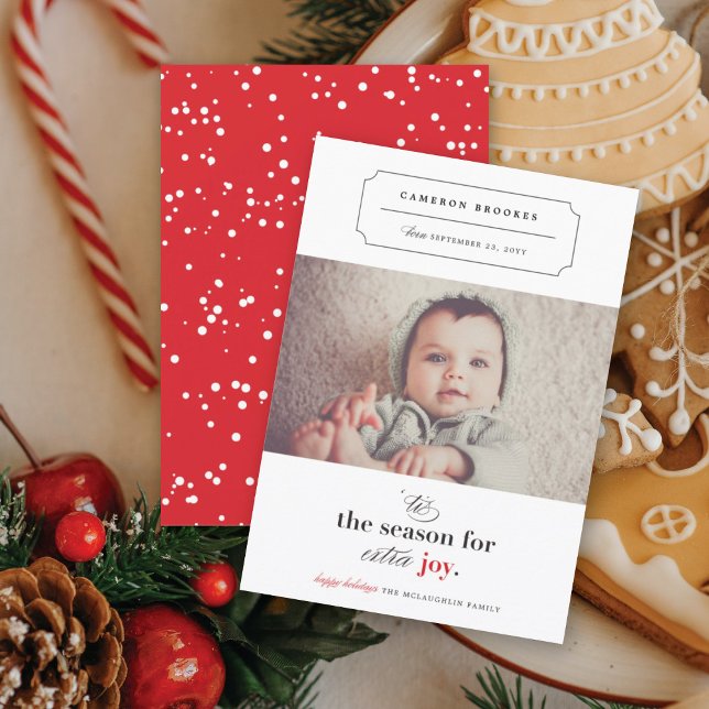 Faire-part 'C'Est La Saison Pour Plus De Joie Photo Naissance (Créateur téléchargé)