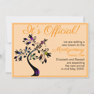 Faire-part C'est officiel, on s'attend à une floraison