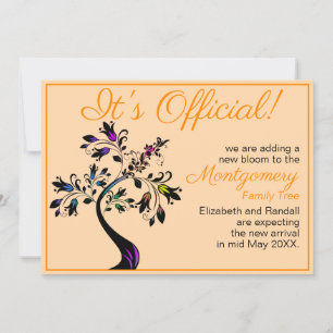 Faire-part C'est officiel, on s'attend à une floraison