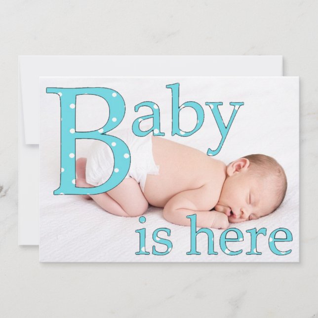 Faire-part C'est un garçon, Baby est ici, Annonces de naissan (Devant)
