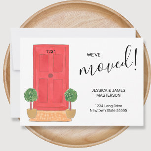 Faire-part Changement d'adresse - Aquarelle de porte rouge