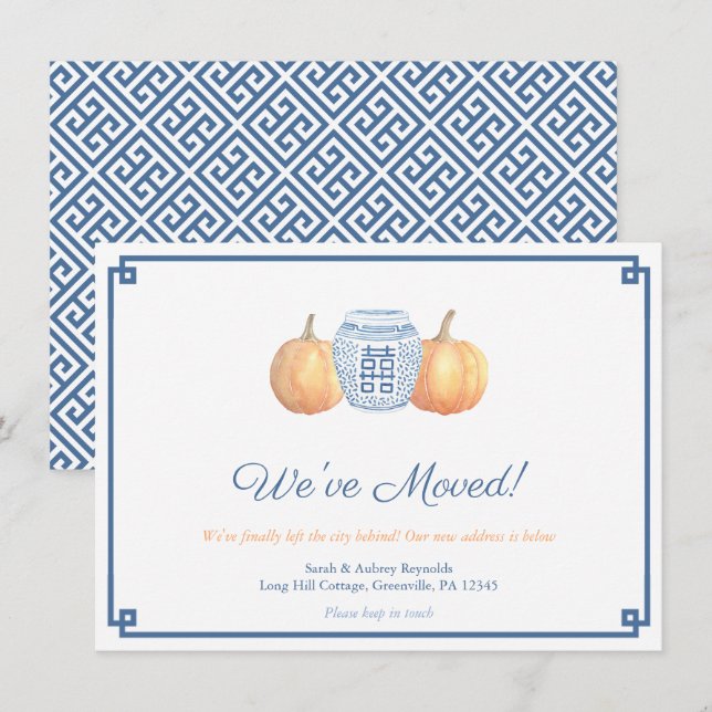Faire-part Changement d'adresse de Smart Fall Pumpkin (Devant / Derrière)