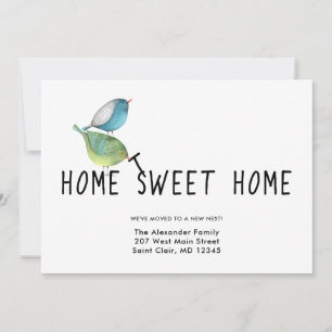 Faire-part Changement d'adresse Oiseaux mignons Accueil Sweet