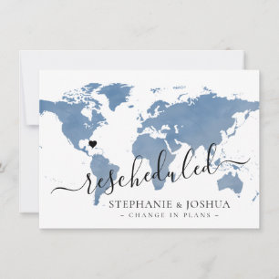 Faire-part Changement dans les plans reportés Destination Mar