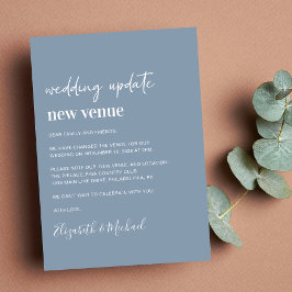 Faire-part Changement de plan Nouveau lieu Dusty Blue Mariage