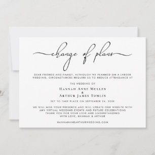 Faire-part Changement de plans de mariage réduit tendance écr