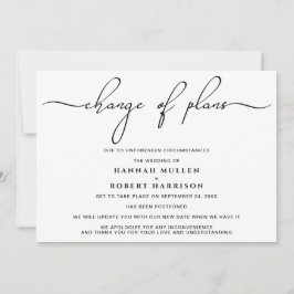 Faire-part Changement de plans Report noir blanc