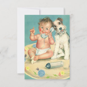 Faire-part Changer d'adresse pour le bébé mignon et le chien 