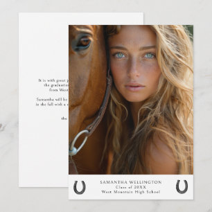 Faire-part Chaussure Equestrian moderne Photo Graduation