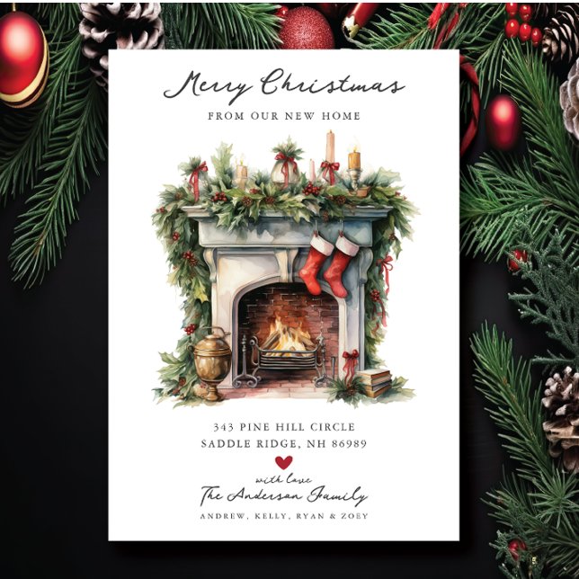 Faire-part Cheminée d'hiver confortable Déménagement (Créateur téléchargé)