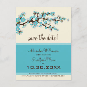 Faire-part Cherry Blossom Enregistrer la date Carte postale (