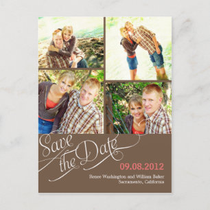Faire-part Chic Calligraphy Enregistrer La Date Carte Postale