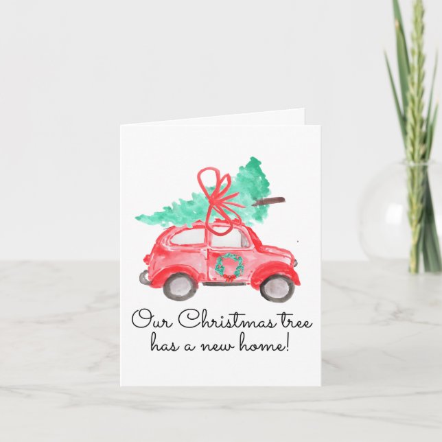 Faire-part Chic Christmas Tree a une nouvelle adresse de domi (Devant)