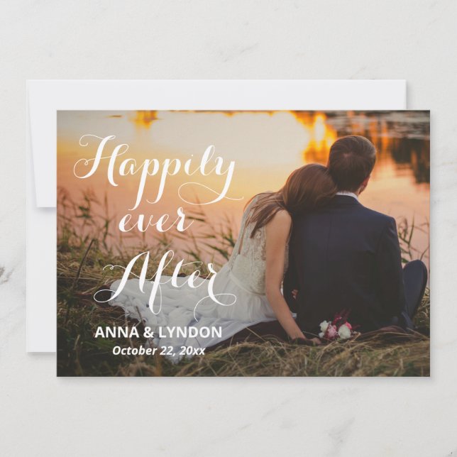 Faire-part Chic | Heureux toujours après la photo Mariage (Devant)