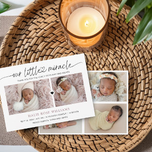 Faire-part Chic Notre Petit Miracle Collage Photo Naissance