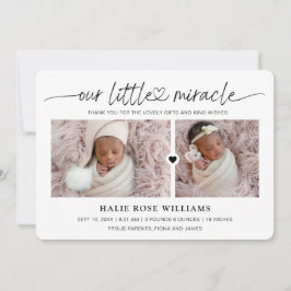 Faire-part Chic Our Little Miracle Photo Collage Naissance