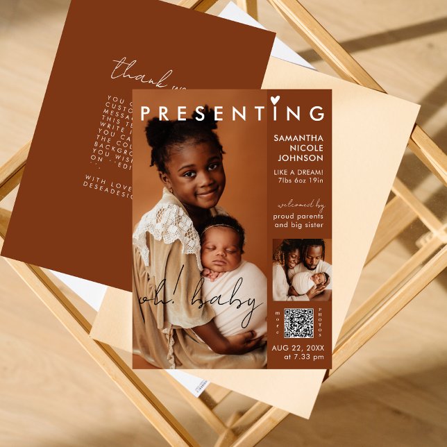 Faire-part Chic Photo Magazine Couverture bébé naissance (Créateur téléchargé)