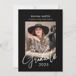 Faire-part Chic tendance 2 Photos Graduation Open House