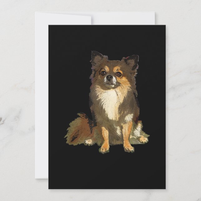 Faire-part Chien graphique long Haired Chihuahua mignon (Devant)