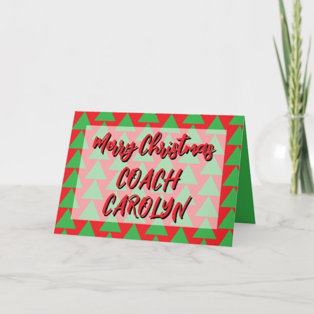 Faire-part Christmas Card for Coach, Personalized with Name (Devant)