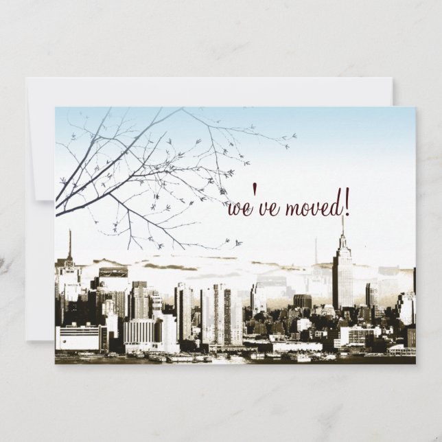Faire-part Ciel de New York/tours jumelles/annonce mobile (Devant)