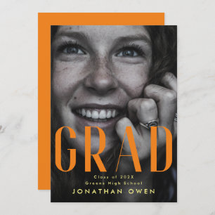 Faire-part Clair Orange Jaune Lycée Classe