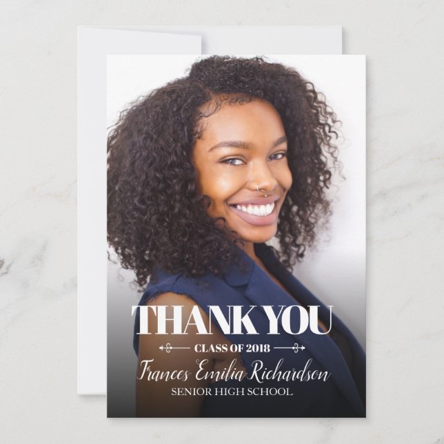 Faire-part Classe 2020 Merci de graduation photo (Devant)