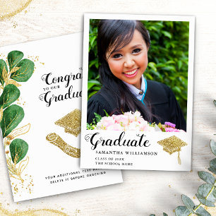 Faire-part Classe de 2024 Grad Photo Elegant Girl Graduation