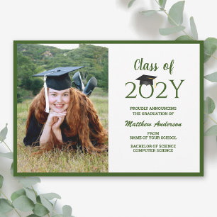 Faire-part Classe de 2024 Typographie Diplômée Photo