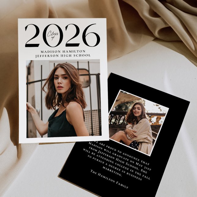 Faire-part Classe moderne de 2025 2 Diplôme Photo (Créateur téléchargé)