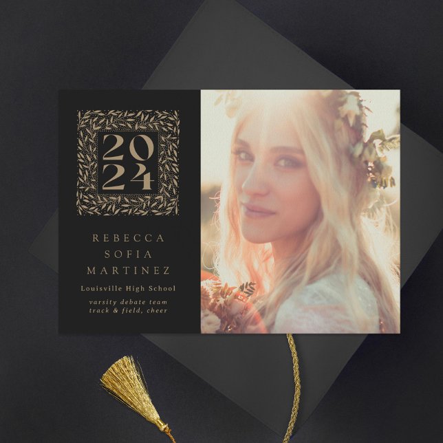 Faire-part Classe photo de l'année feuillue de 2024 Graduatio (Créateur téléchargé)