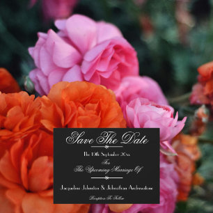 Faire-part Classic Chic Script Names B & W Enregistrer La Dat